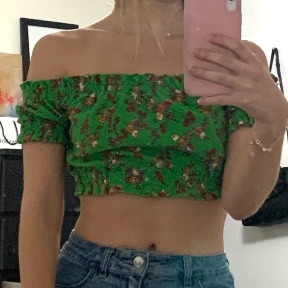 TOPSHOP green crop top - Picture 3 of 6